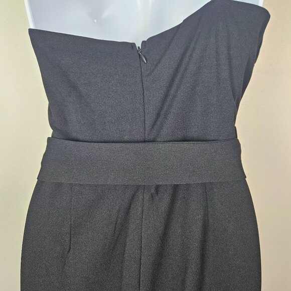 Anrabess Stylish Black One-Shoulder Jumpsuit Tie Size Small Party Cocktail Boho - Picture 7 of 11